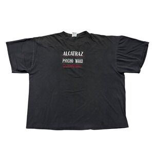 Vintage Cygnus Alcatraz Psycho Ward Outpatient Embroidered T-Shirt Tee Black 2XL